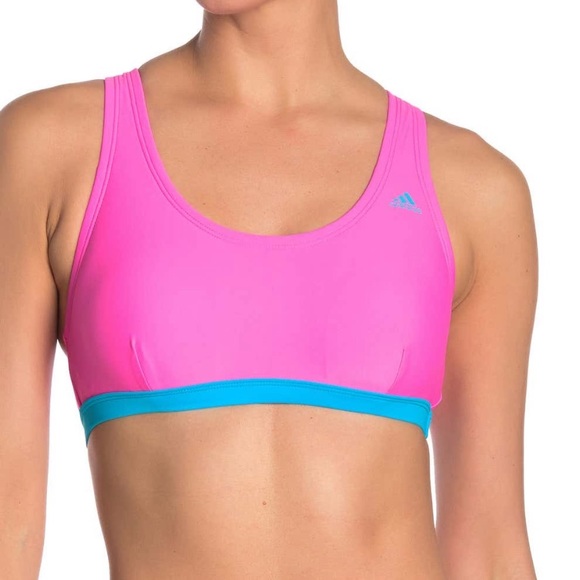 adidas Other - NWT Adidas Crossback Swim Top Neon Pink Blue